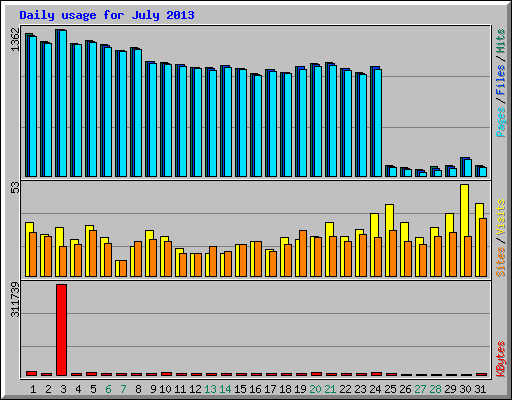 Daily usage for July 2013