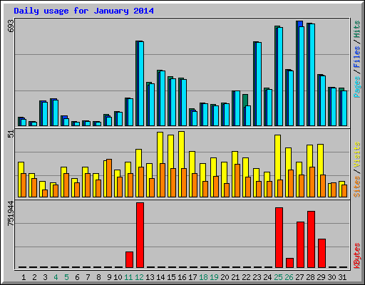 Daily usage for January 2014