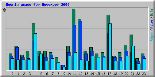 Hourly usage for November 2009