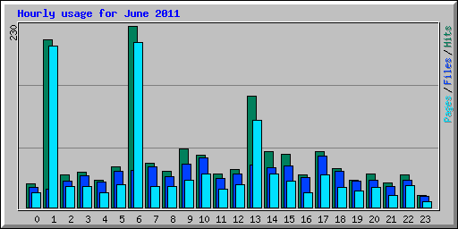 Hourly usage for June 2011