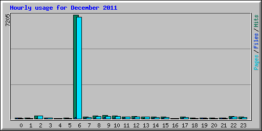Hourly usage for December 2011