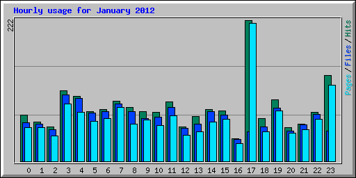 Hourly usage for January 2012