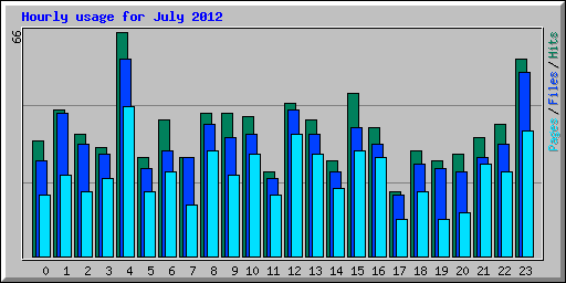 Hourly usage for July 2012