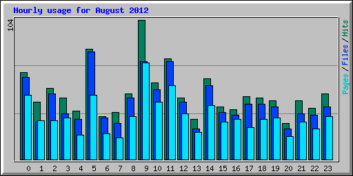 Hourly usage for August 2012
