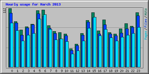 Hourly usage for March 2013