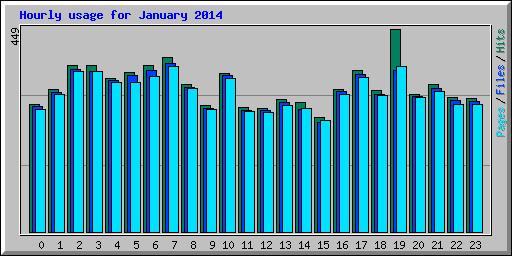 Hourly usage for January 2014