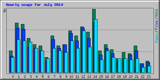 Hourly usage for July 2014