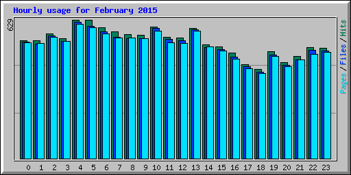 Hourly usage for February 2015